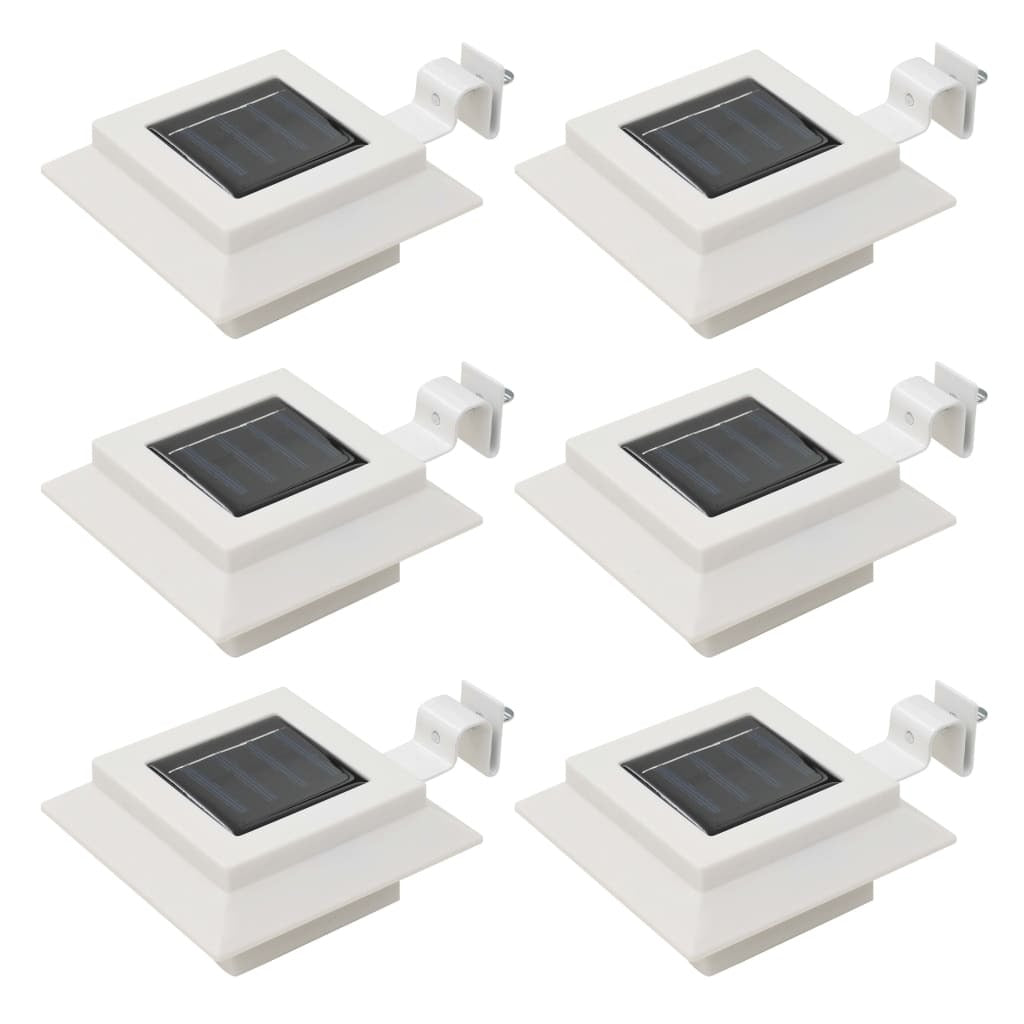 vidaXL Outdoor Solar Lamps 6 pcs LED Square 4.7" White