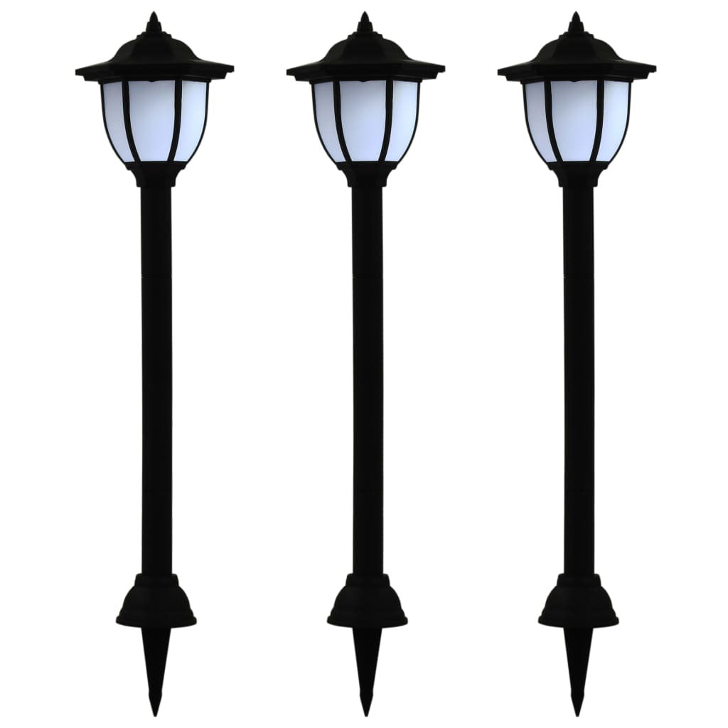 vidaXL Outdoor Solar Lamps 3 pcs LED Black