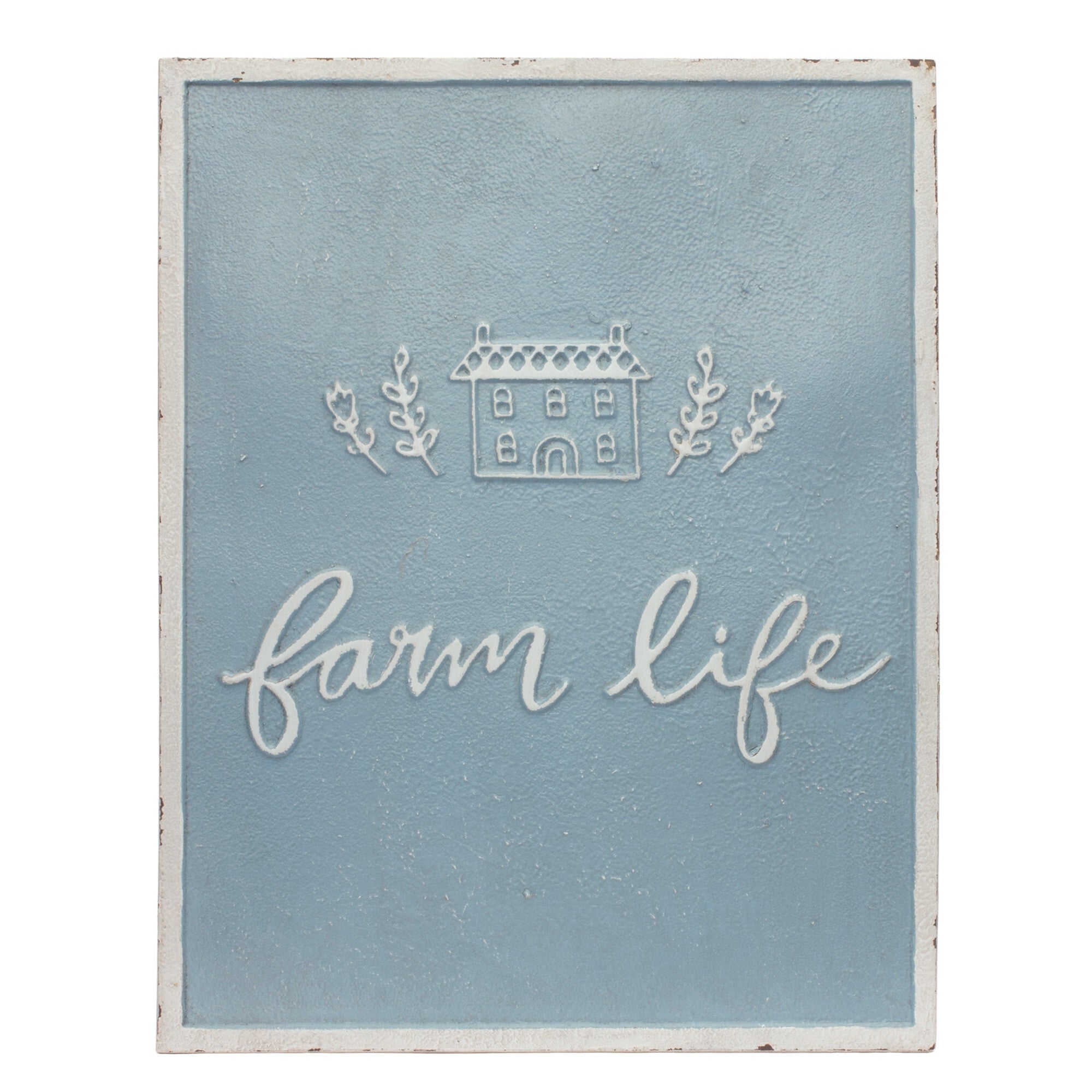 Set Of Two Blue Metal Other Words Wall Decor