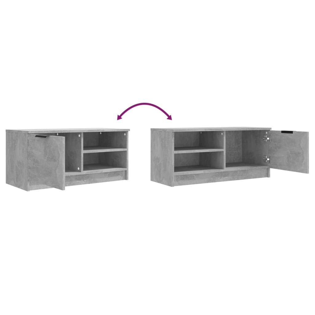 vidaXL TV Stand Concrete Gray 31.5"x13.8"x14.4" Engineered Wood